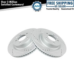 Performance Brake Rotor Drilled & Slotted Coated Front Pair for SUV
