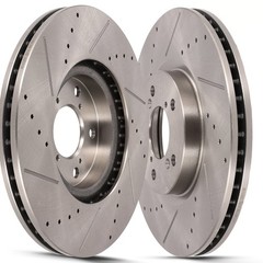 Front 2X Soltted Drilled Brake Rotors Fits Acura For ZDX 2010 2011 2012 2013