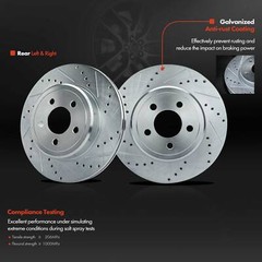 8x Rear Drilled Rotor & Brake Pad + Wheel Hub Bearing for Dodge Charger Chrysler