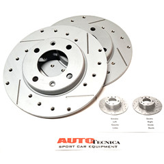 CITROEN SAXO XSARA PEUGEOT 106 306 REAR PERFORATED AND MOUSTACHED BRAKE DISCS NEW