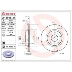 Brembo 09.B565.21 Disc Brake Rotor Front High Carbon Cast Iron For Nissan Sentra