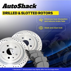 Rear Drilled Slotted Brake Rotors Ceramic Pads for Subaru, Crosstrek 2016-2023