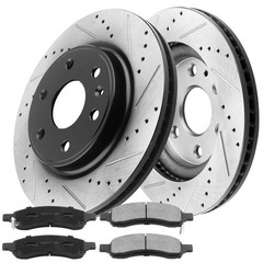 Front Disc Rotors Ceramic Brake Pads For Buick Enclave Chevy Traverse GMC Acadia