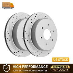 345mm Rear Drilled Rotors for 2017 – 2019 2020 2021 2022 2023 2024 Nissan Titan