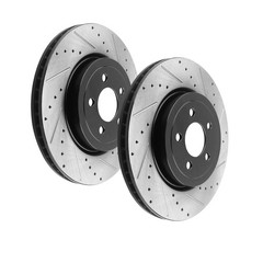 10.59” Rear Drilled Slotted Disc Rotors and Brake Pads for 2005-2010 Scion TC