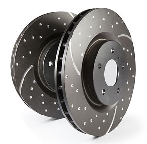 EBC Turbo Grooved Front Solid Discs for Fiat Brava 1.4 (180mm Drums) (95 > 02)
