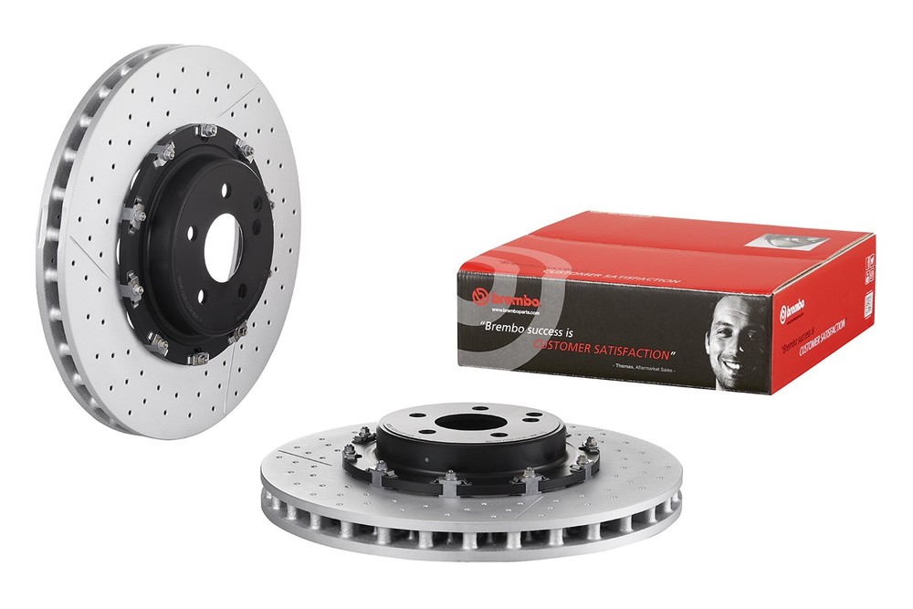 For CL65 S65 AMG Front Left or Right Drilled Slotted PVT Disc Brake Rotor Brembo