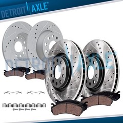 8pc Front Rear Drilled Brake Rotors and Brake Pads Kit for 2011 – 2013 Audi A3