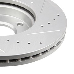 Front Slotted & Drilled Brake Rotors Discs Set Pair For 2004 -2013 Mazda 3 2.0L