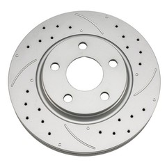 Front Drilled Slotted Zinc Plated Brake Rotors For 2005-2007 Buick LaCrosse