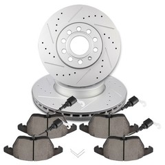 Front Brake Rotors And Metallic Pads For Audi A3 2010-12 Volkswagen Beetle 12-18