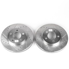 PowerStop Evolution Drilled Slotted Rotors Pair Front For Mercury Cougar