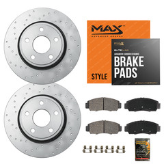 Rear Drilled Geomet Brake Rotors + Pads for 2019 2020-2023 Mazda 3 3 Sport CX-30