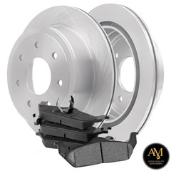 Rear Vented Disc Brake Rotors W/ Pads For Ford F-150 11-04; 7-Lugs Wheels/348mm