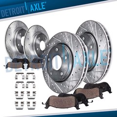 8pc Front Rear Drilled Rotors Brake Pads for Hyundai Santa Fe Sport Kia Sorento
