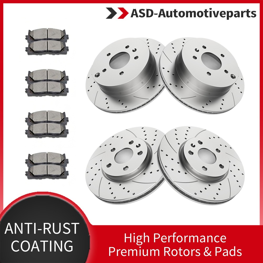 Front and Rear Brake Disc Rotor Ceramic Pad Fit Chevrolet Equinox GMC Terrain