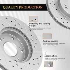 320mm Front and 310mm Rear Disc Brake Rotors Kit for 2015 – 2019 2020 Acura TLX