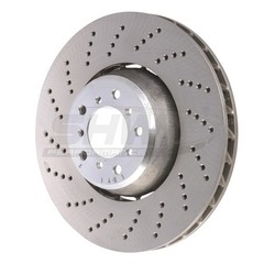 SHW Left Front X-Drilled Lightweight Rotor (34112282805) Fits 06-10 BMW M5 5.0L