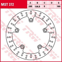 For BMW F 1170/1200 Fixed rear brake disc 265 – 136, 5 – 5mm – 160mm
