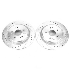 Disc Brake Rotor Set-Rear Drilled, Slotted and Zinc Plated Brake Rotor Pair