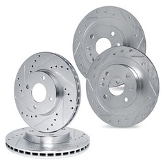 For Acura Legend 86-87 Drilled & Slotted Front & Rear Brake Rotor Set