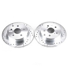 Disc Brake Rotor Set-Rear Drilled, Slotted and Zinc Plated Brake Rotor Pair