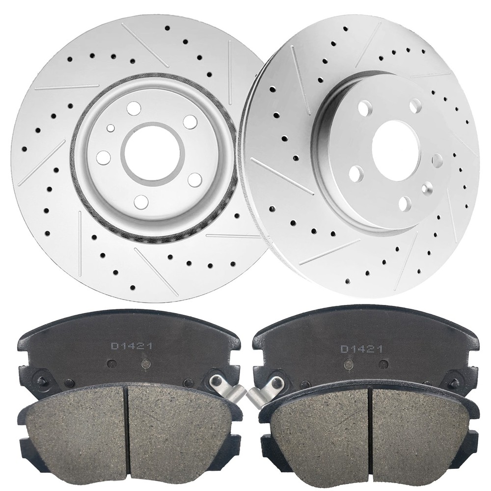 Front Drilled Rotors & Brake Pads for Chevy Equinox GMC Terrain