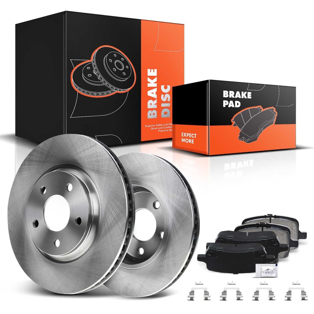 Front Disc Brake Rotor & Ceramic Brake Pads for Chevy Malibu 04-12 Pontiac G5 G6