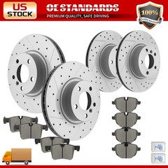 Front Rear Drilled Disc Rotors Ceramic Brake Pads Kit for BMW X3 X4