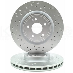 FOR KIA STINGER 3.3 GDI 17- FRONT PERFORMANCE CROSS DRILLED BRAKE DISCS 350mm