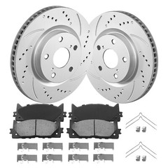 Front & Rear Drilled Rotors Brake Pads fits Toyota Avalon Camry Lexus ES350