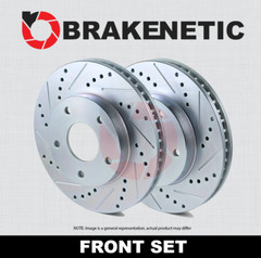 FRONT SET BRAKENETIC Sport Drilled Slotted Brake Rotors EVO 8 9 BNS46064.DS