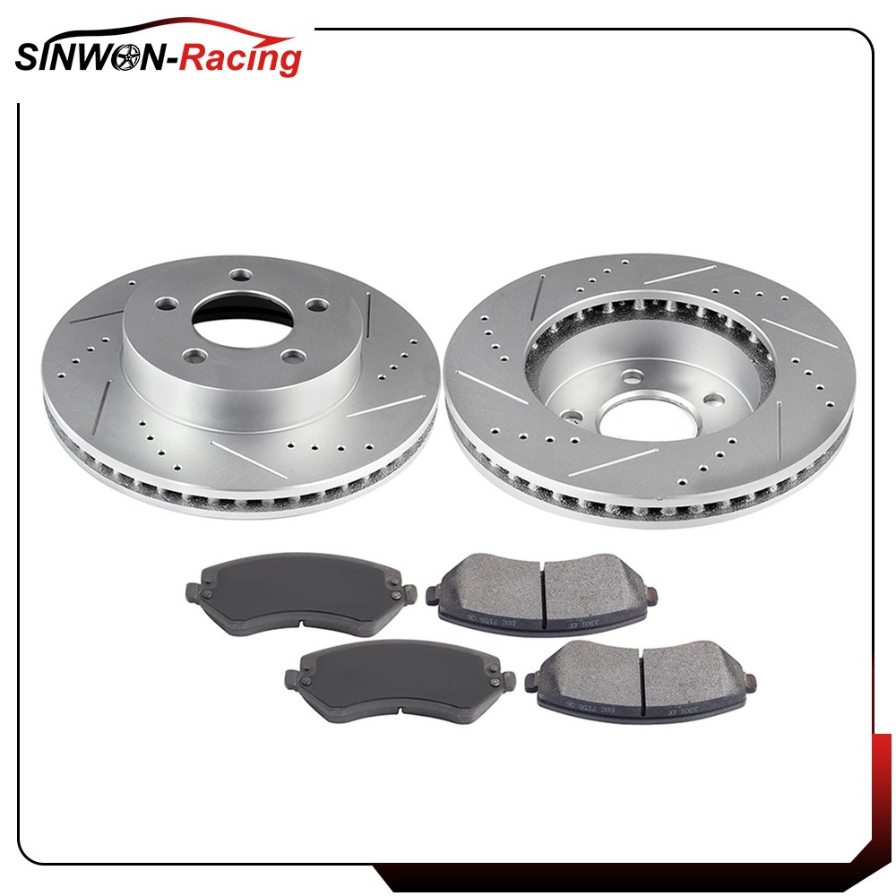 Front 2x Brake Rotors And 4x Ceramic Pads Vented For 2002-2007 Jeep Liberty