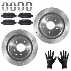 Rear Brake Rotors + Ceramic Brake Pads for Infiniti G35/Nissan 350Z LEAF Rogue