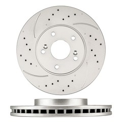2x Front Drilled Slotted Disc Brake Rotors For 2008-2009 Honda Accord 2.4L L4