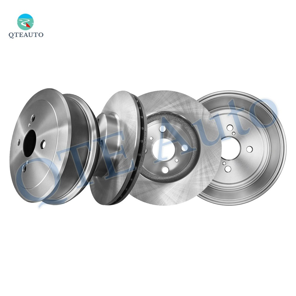 4 Front 255mm Brake Rotors-Rear 235.3mm Brake Drum For 1998-2002 Chevrolet Prizm