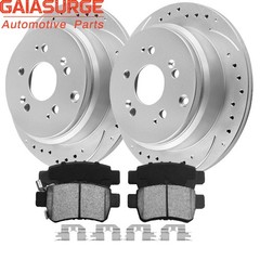 ​Rear Drilled Brake Rotors Pads Kits for Honda Odyssey 2005-2010 Solid Rotors