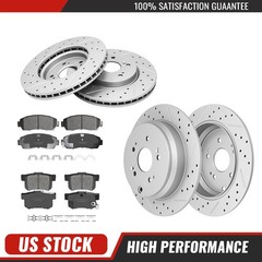 Front & Rear Disc Rotors Brake Pads Kit for 2007 2008 2009-2016 Honda CR-V CRV