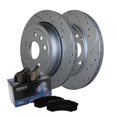 Rear Brake Kit Drilled Slotted 330mm Rotors Akebono Ceramic Pads For Dodge Jeep