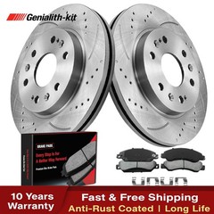 Front Drilled Rotors Brake Pads for Chevy GMC Silverado Sierra 1500 Tahoe Yukon