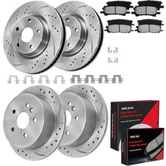 12.6in Front + 11.3in Rear Rotors Pads For Toyota Highlander LEXUS RX330 RX400H