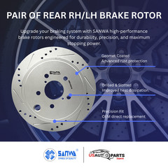 PAIR OF REAR BRAKE ROTOR VENTED & GEOMET COATED D&S 290 MM FOR SUBARU BRZ 10-18