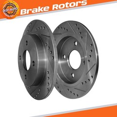 253mm Rear Drilled & Slotted Brake Rotors for Ford Fiesta 2014-2019 Focus 01-07