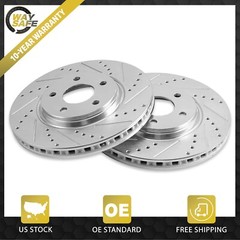 2x Front Drilled Brake Disc Rotors for G6 Pursuit Aura Chevrolet Cobalt Malibu