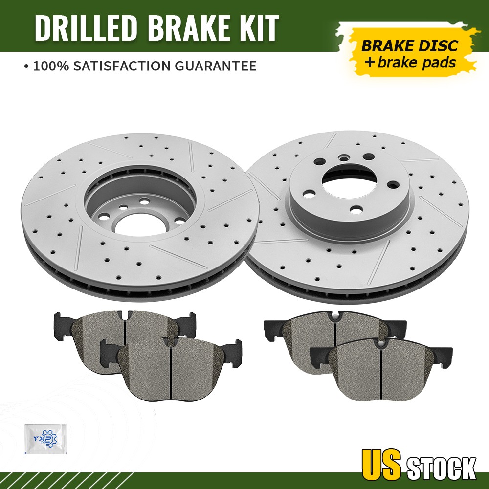 332mm Front Disc Brake Rotors Ceramic Brake Pad for 2011 – 2018 BMW X5 X6