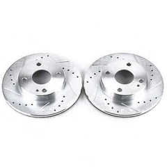 Disc Brake Rotor Set-Front Drilled, Slotted and Zinc Plated Brake Rotor Pair