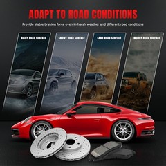 Front Rotors Ceramic Pads for 2004-2008 Lincoln Mark LT Ford F-150 RWD