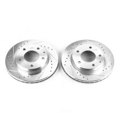 Disc Brake Rotor Set-Front Drilled, Slotted and Zinc Plated Brake Rotor Pair