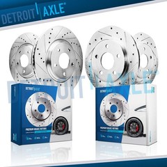 Front Rear Drilled Slotted Disc Brake Rotors for 2016 2017 2018 Ford Focus RS