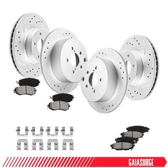 10.89in Front + 10.8in Rear Brake Rotors Pads for 2012-2015 2016 Subaru Impreza